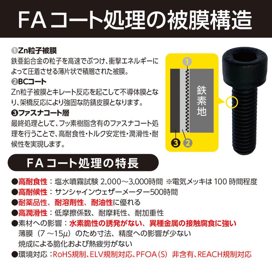 バイク用 鉄 SCM435／FA特殊防錆コート 六角穴付 高強度 キャップ