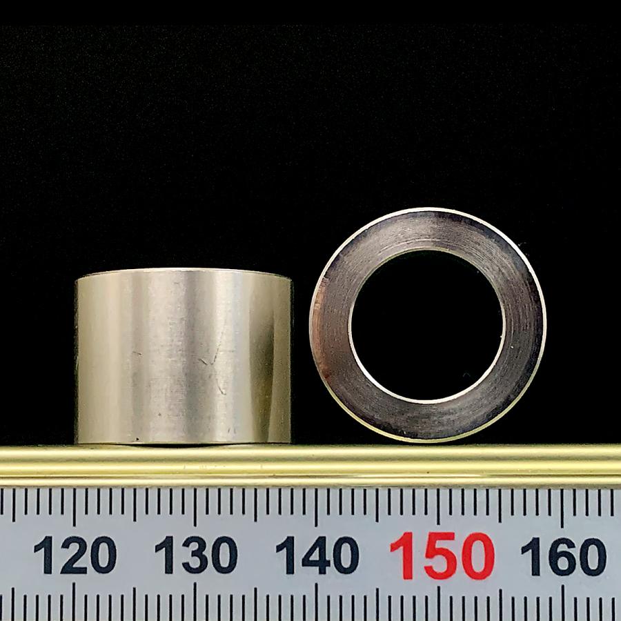 ステンレスカラー内径19ｍｍ×外径35ｍｍ×長さ10ｍｍ×2ケ,厚さ5ｍｍ×2ケ スペーサー ステンレス M12 用 内径12.7mm 外径20mm 長さ15mm 2