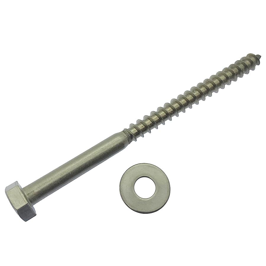 ステンレス 六角コーチ ボルト ワッシャー付 2個セット (太さ