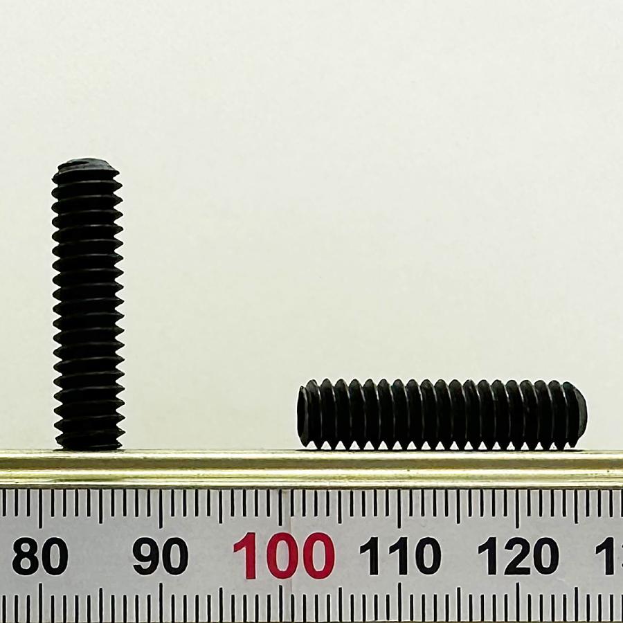ホーローセット クボミ先 UNC 1/4-20山 × 長さ 1インチ 2個入 鉄 黒