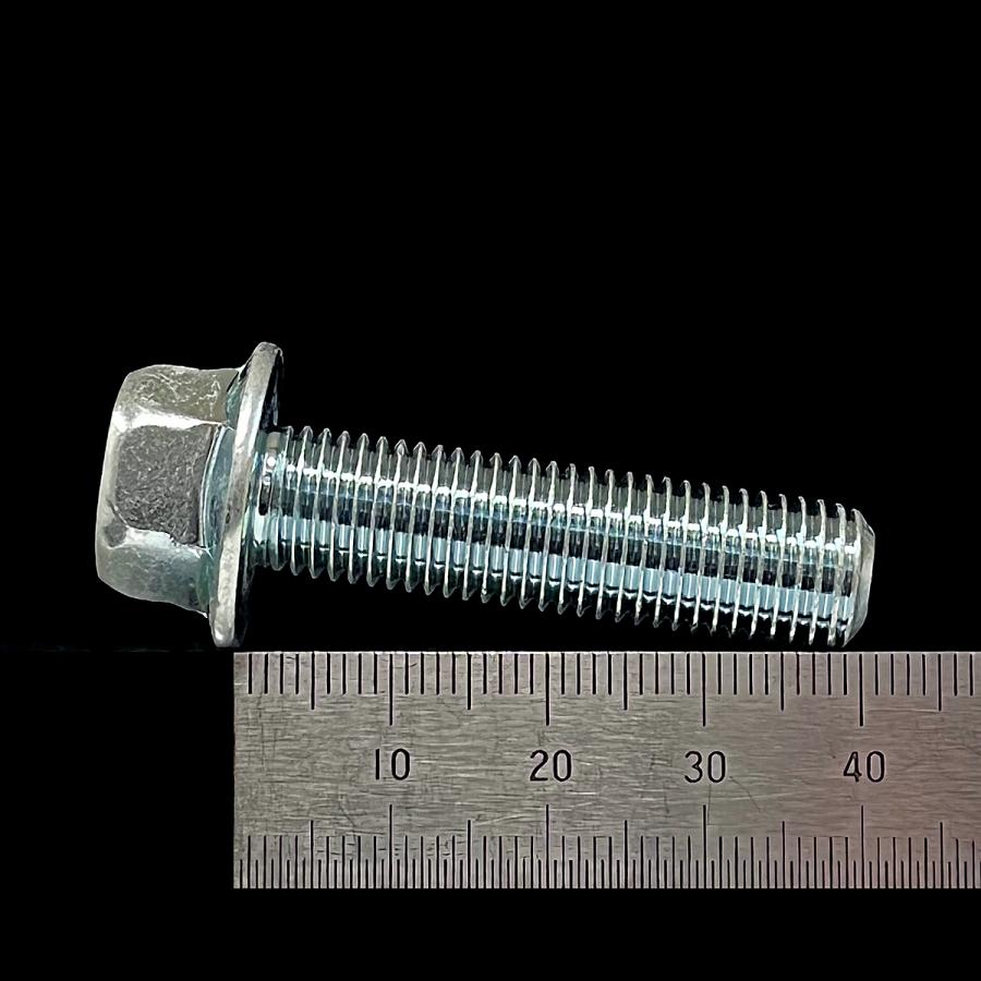 バイク用 鉄 SCM435／三価ホワイト 高強度 フランジ ボルト M10 ピッチ