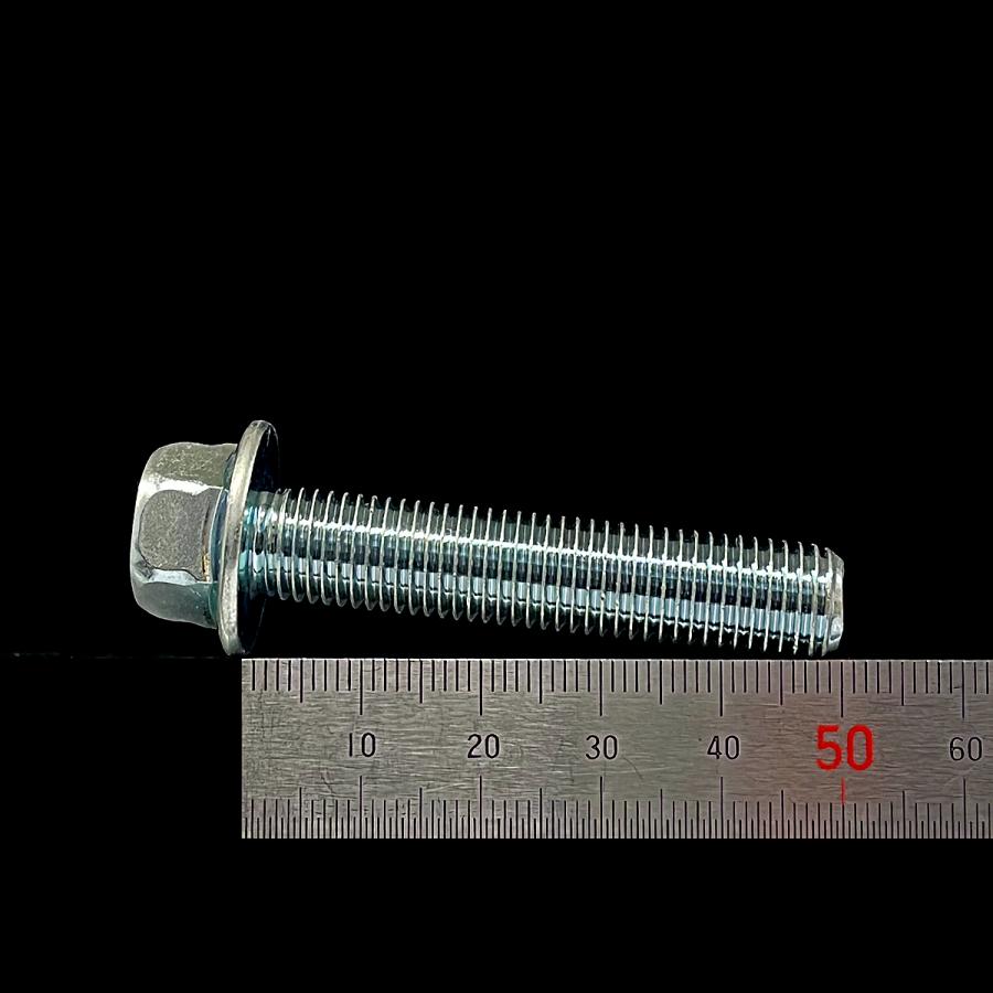 バイク用 鉄 SCM435／三価ホワイト 高強度 フランジ ボルト M10 ピッチ