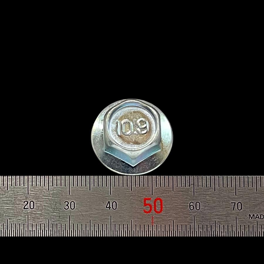 バイク用 鉄 SCM435／三価ホワイト 高強度 フランジ ボルト M10 ピッチ