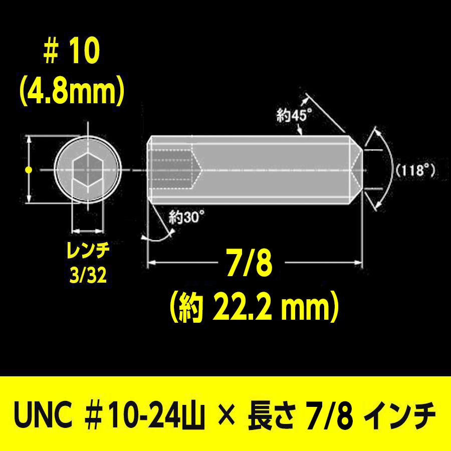ホーローセット クボミ先 UNC ＃10-24山 × 長さ 7/8 インチ 2個入 鉄