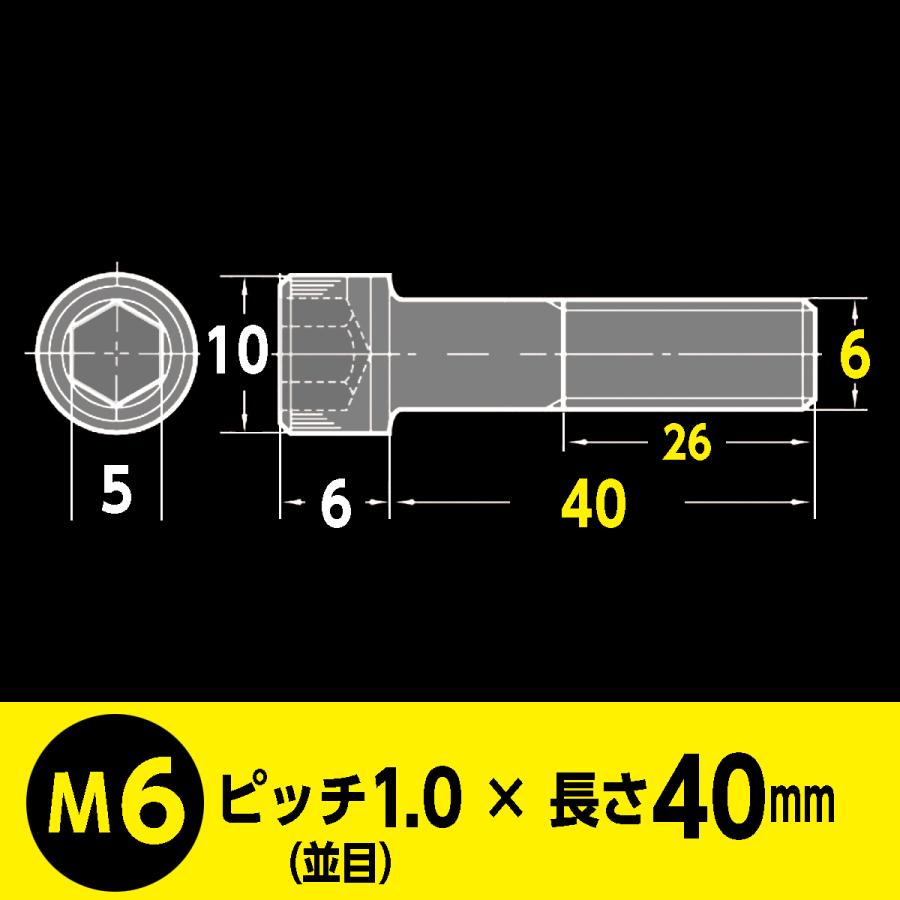 バイク用 左ネジ (逆ネジ) M6 ステンレス 六角穴付 キャップボルト