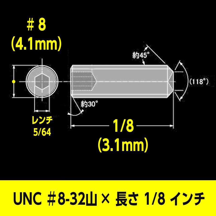 ホーローセット クボミ先 UNC ＃8-32山 × 長さ 1/8 インチ 2個入