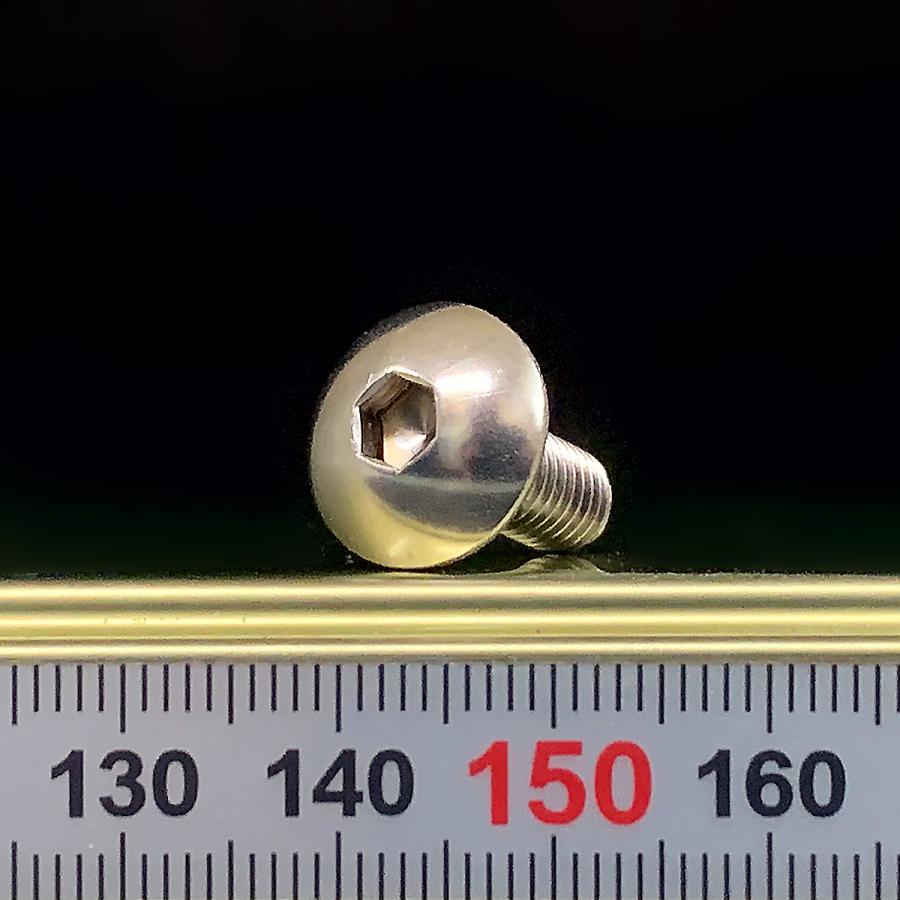 ステンレス 六角穴付 トラスキャップ ボルト M6 x 長さ15mm 2本入