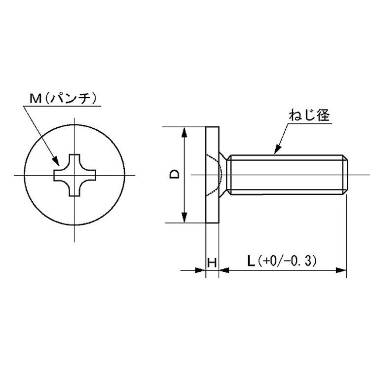 （＋）超低頭ねじ（ＡＨＮ　3X4(AHN3　ステンレス　生地