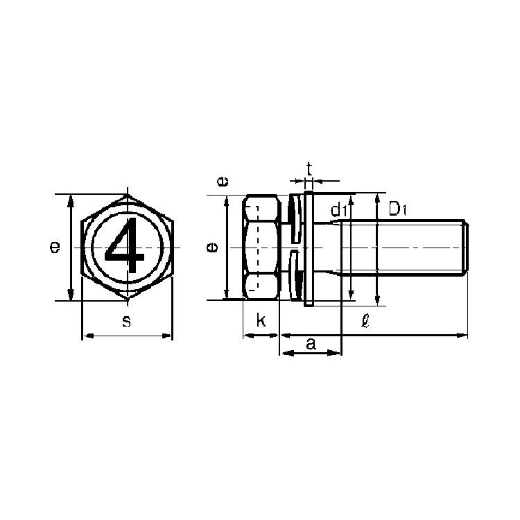 ４マークアプセットＳＰ＝３ 鉄 ＢＣ(黒クロメート) 6 X 16 【パック