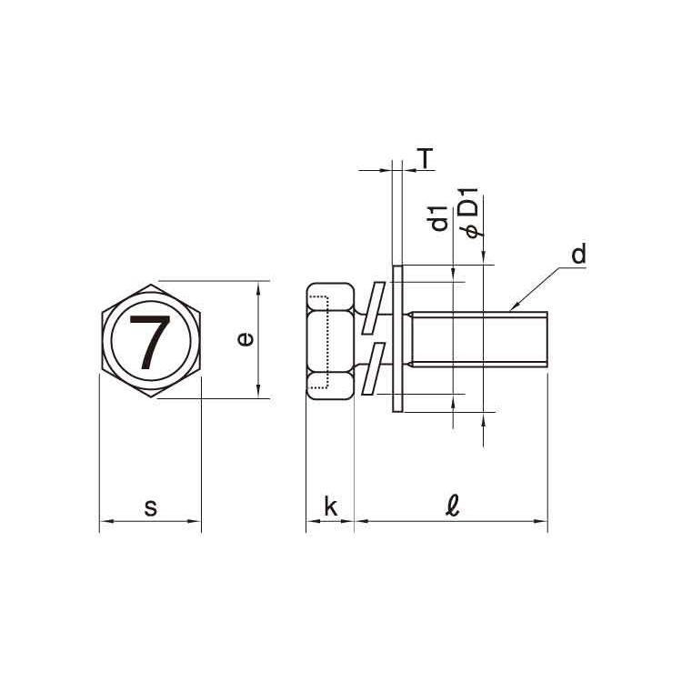 ７マーク　アプセット　Ｐ＝３　12　鉄　X　クロメート