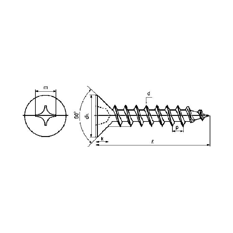 ＋）Ａ皿 鉄 三価ホワイト 4 X 15 【パック商品 110個