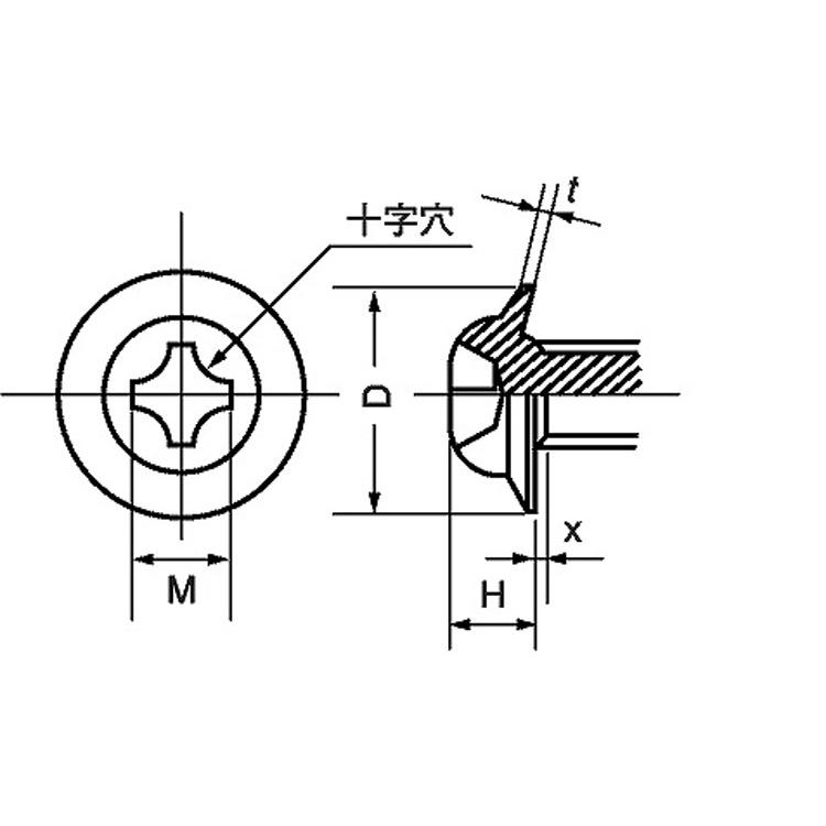 ＴＰタッピンＢ０　2.6X5　鉄　三価ホワイト