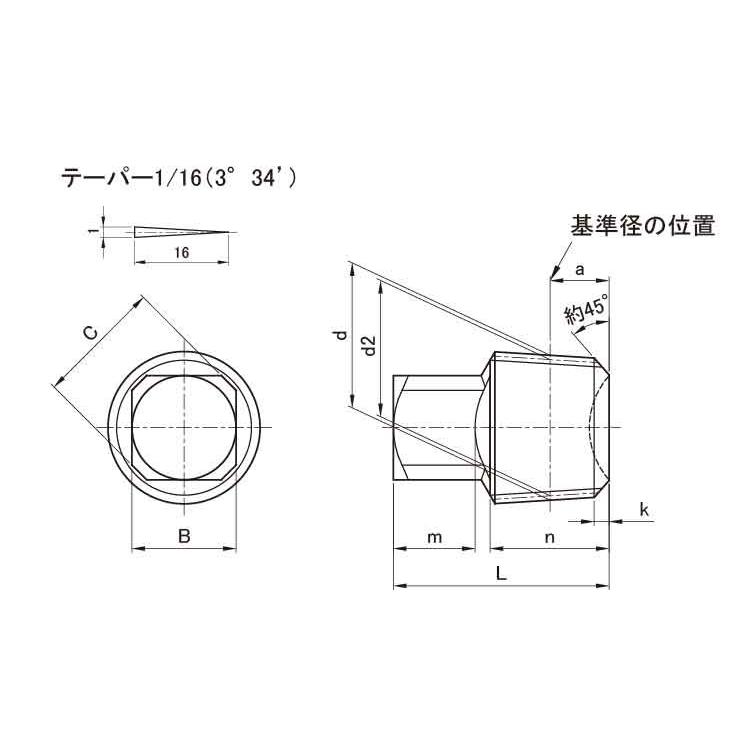 プラグ−SH（四角頭 生地 鉄 PT 3/8 【パック商品 10本入
