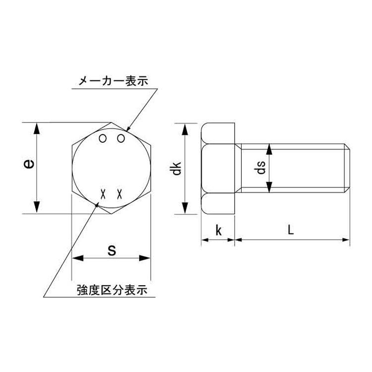 ８．８　六角ボルト（協栄　 20X55　鉄　生地　【70本入】 【グリーンクロメート】