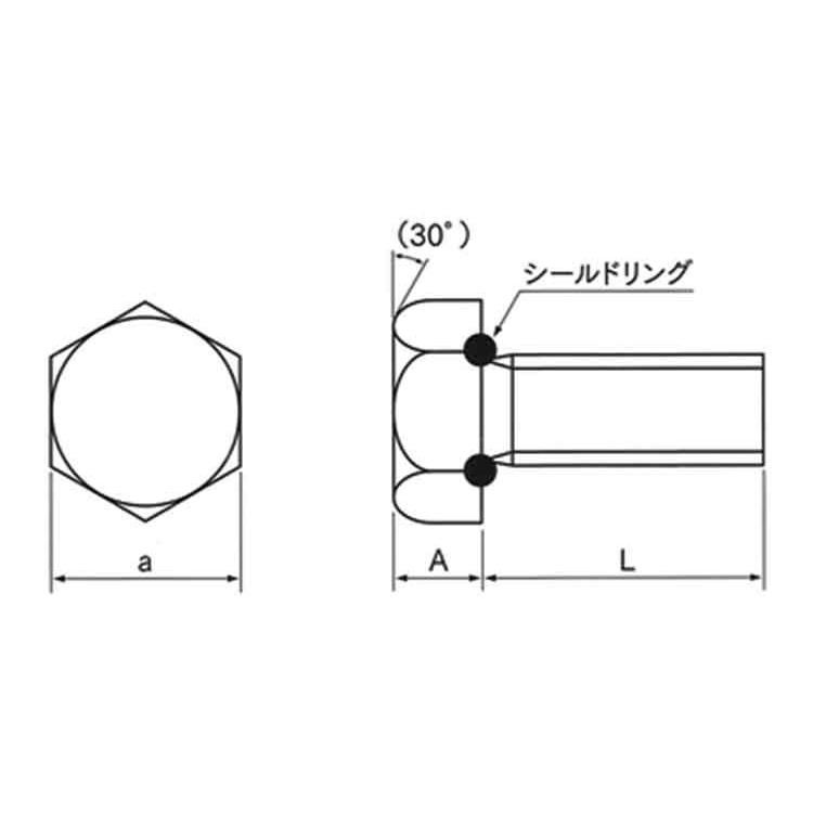 シールボルト（大丸鋲螺製　全ねじ　X　ステンレス　生地　15