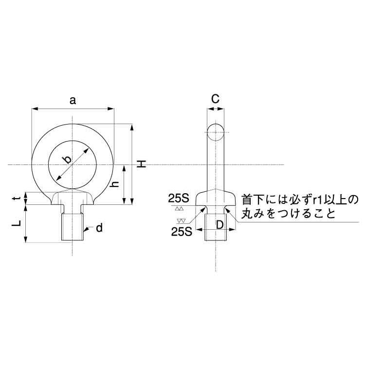 アイボルト（ウィット）　4(L=12　鉄　ユニクロ