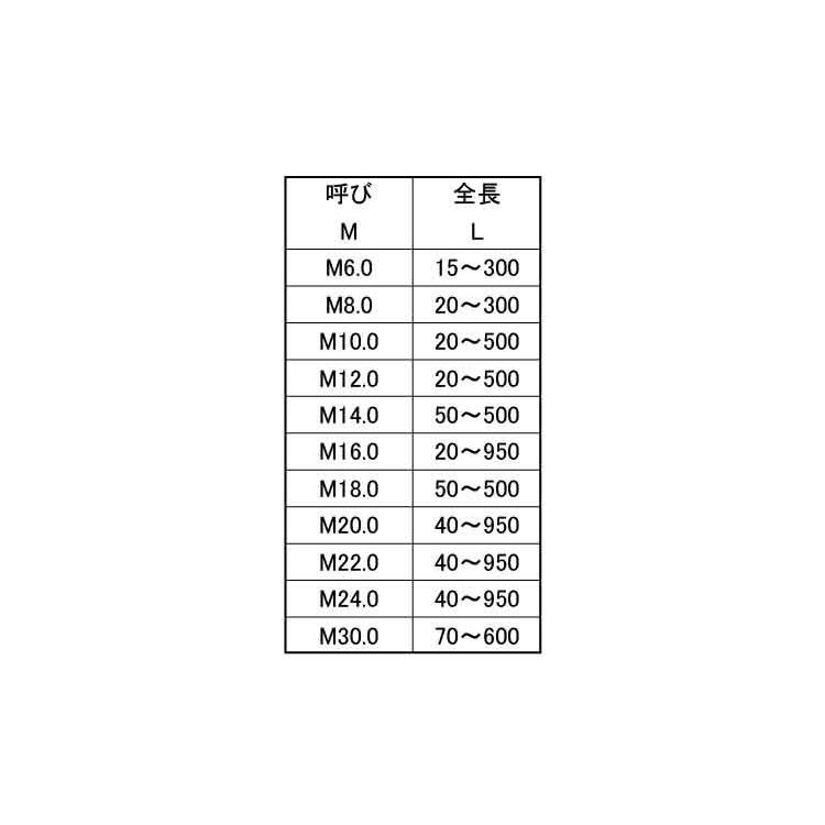 寸切（平先）　10X120　ＳＵＳ３１６Ｌ　生地