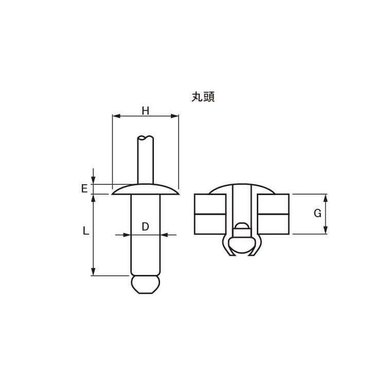 Ｂ．Ｒ．ＴＩＷ丸頭（ＳＴＳＴ（ステン−ステン　STST-64