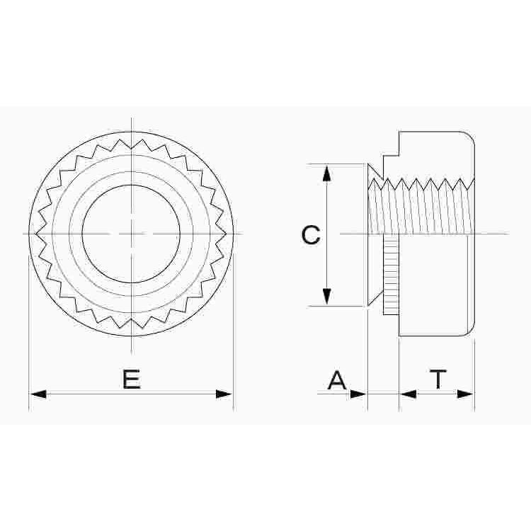 PEM クリンチングナット 生地 ステンレス CLSM32 【パック商品 9本入】 F102P2000030002000Bネジクル