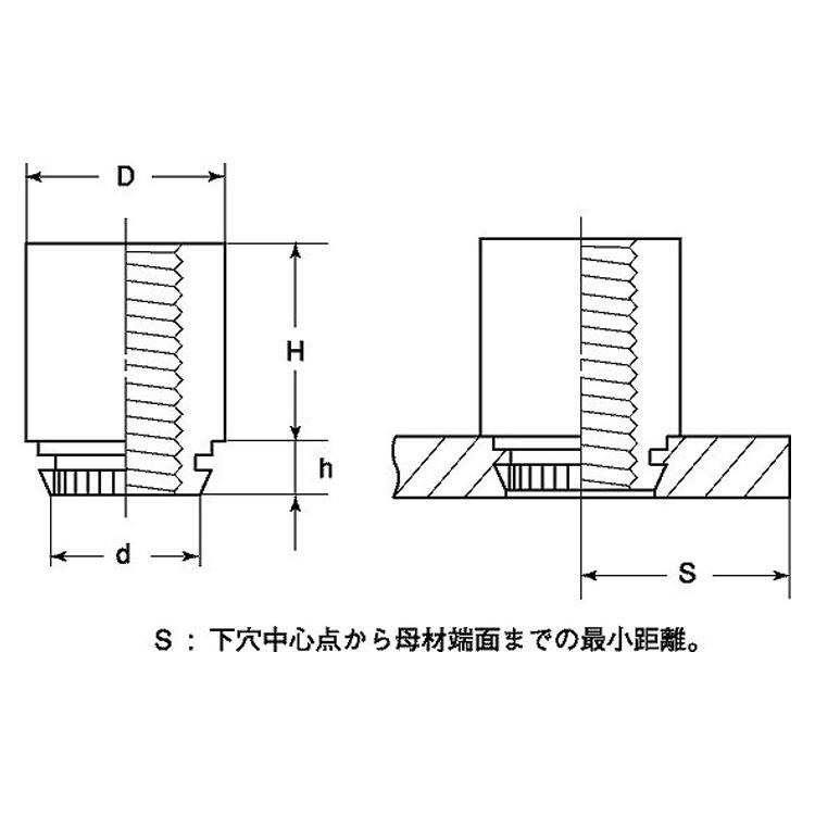 ＰＯＰスペーサーＳＰ３（４）０９  309-60D-60 H 鉄　ニッケル【パック商品　9本入】｜nejikuru｜03