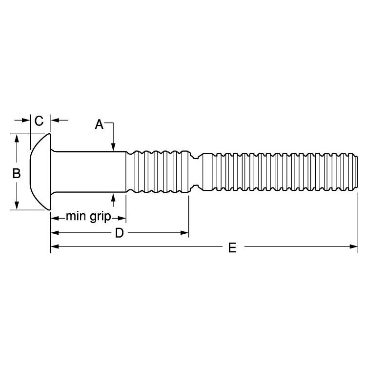 ハックボルトピンＣ６Ｌ（丸ステンレス　C6LB-U8-2