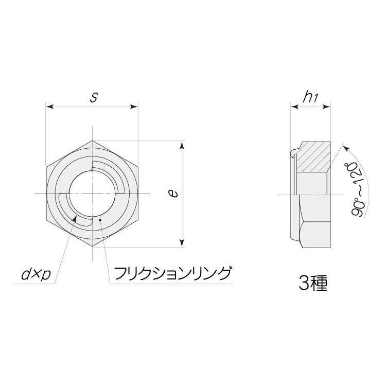 Ｕナット（薄形（細目　M24X2.0　鉄　三価ホワイト