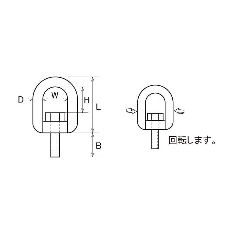 スイベルボルト　MSB-10ステンレス生地