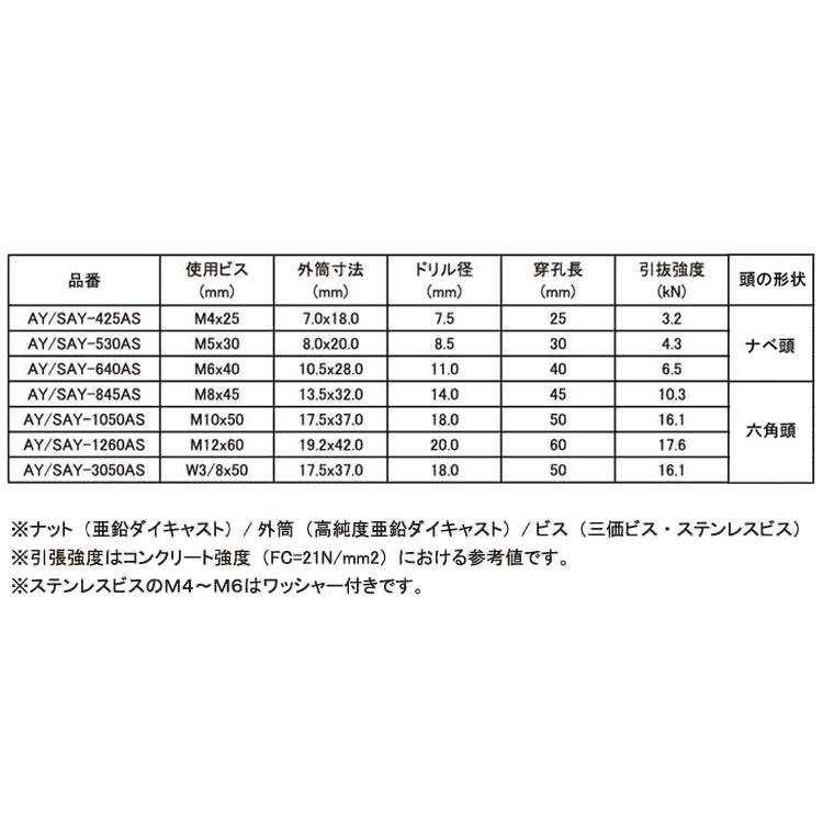 AYプラグボルト（AY−AS AY-3050AS 鉄 三価ホワイト ※六角