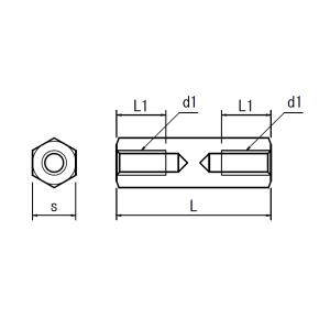 六角長ナット M4x57 【販売】 【50個入】