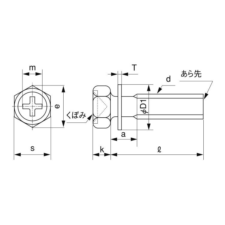 （＋）アプセットＩ＝１BS(　)アプセットI=1　X　10　黄銅　ニッケル