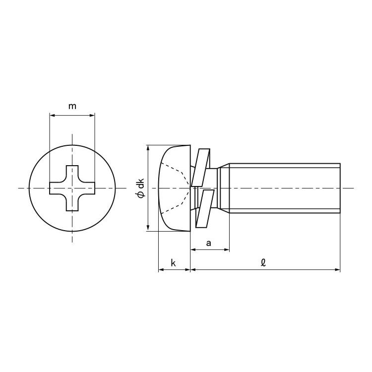 ピタック（＋）ナベＰ＝２BSピタック(　)ナベP=2　X　12　黄銅　ニッケル