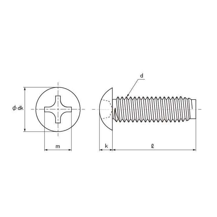 販売売筋品 （＋）Ｃ０トラスＤ８　小頭【1000個】ステン(+)C0トラスD8 4X10(コアタマ ステンレス(303、304、XM7等)/ＢＫ(ＳＵＳ黒染め)