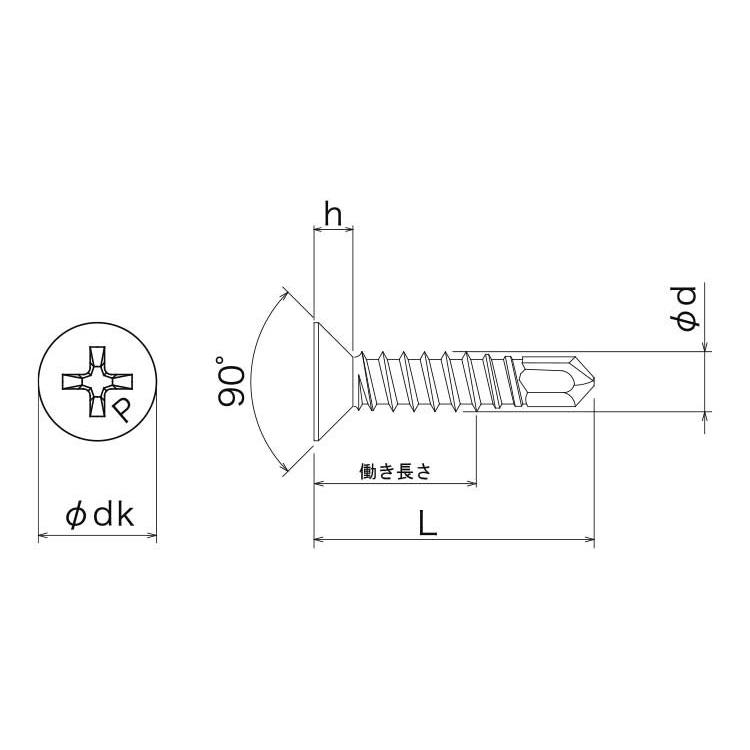 ピアス皿【1000個】ピアス(サラ 3.5X16 鉄(または標準)/BC(黒クロメート)|nejinetshop|03