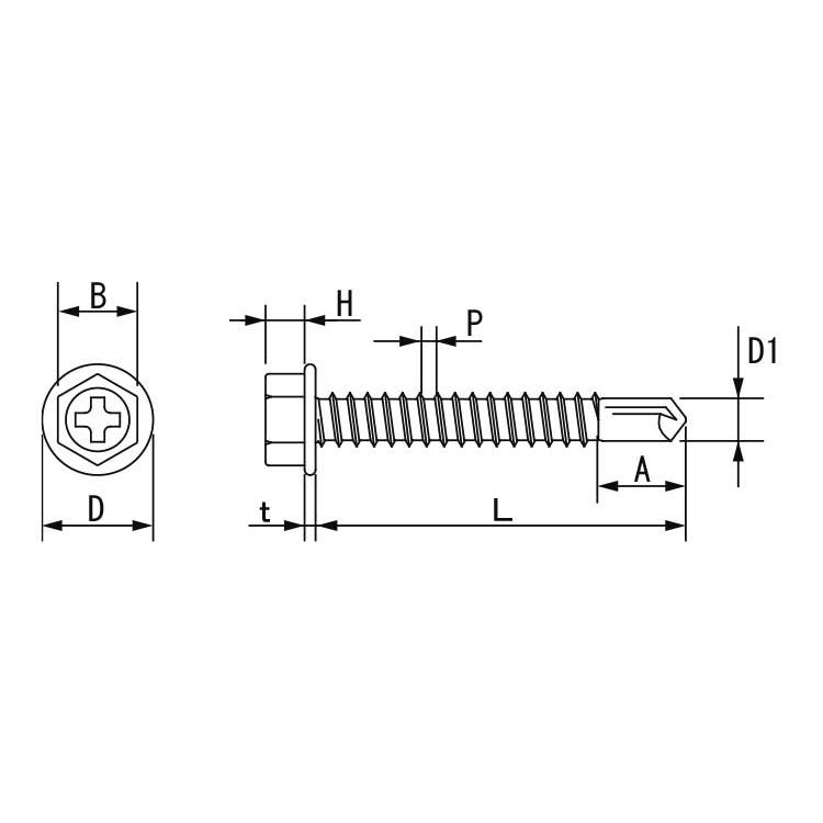 ＡＸヘクスドリルビス【1個】410 AXヘクスドリルビス 6X70(34イリ ＳＵＳ４１０/生地(または標準)｜nejinetshop｜03