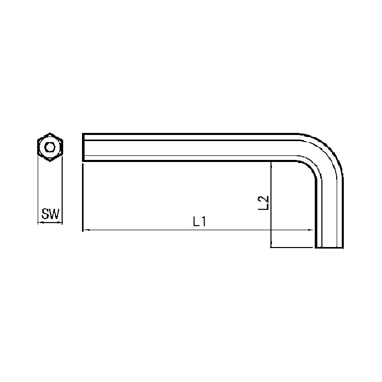 ＴＲＦ専用工具六角穴用ＬレンチTRF　6カクLガタレンチ　(M3ヨウ)　標準(または鉄)　三価ホワイト