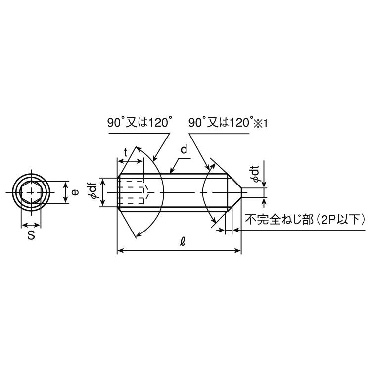 ＨＳ（トガリ先HS(トガリサキ　X　20　標準(または鉄)　ＢＣ(黒クロメート)