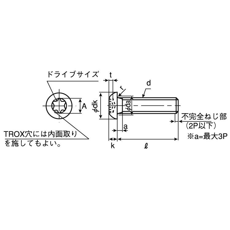 ＴＯＲＸ−ボタンＣＡＰTORX-ボタンCAP　X　10　標準(または鉄)　三価ブラック