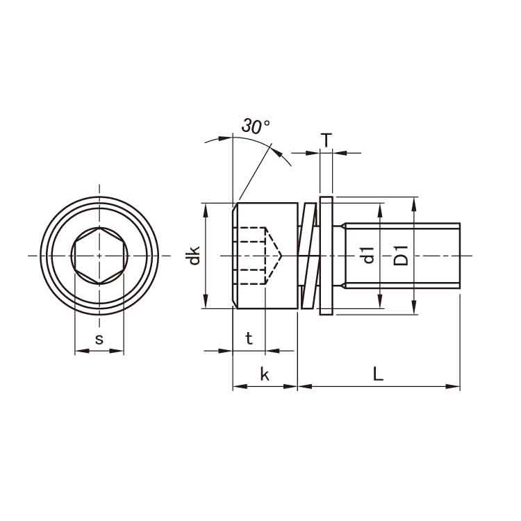 ＷＡソケット　ＳＰタイプステンWAソケットSPタイプ　10　X　35　ステンレス(303、304、XM7等)　生地(または標準)