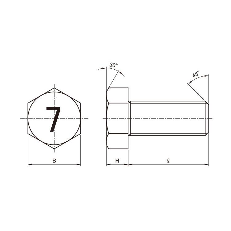 ７マークボルト（小形（全7マークBT(コガタ(ゼン　X　12　標準(または鉄)　三価ホワイト