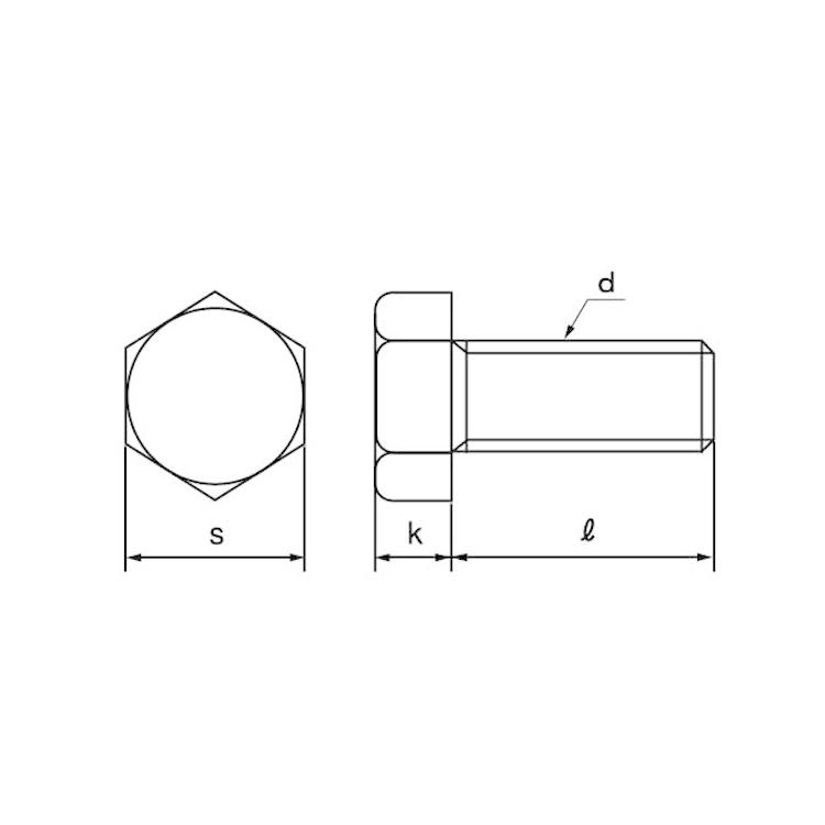 六角ボルト（全（ウィットBS　6カクBT(ゼン　8X60　黄銅　生地(または標準)