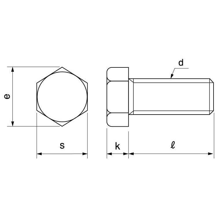 小形六角ボルト（全ねじコガタBT(ゼン(B=12　X　80　ステンレス(303、304、XM7等)　生地(または標準)