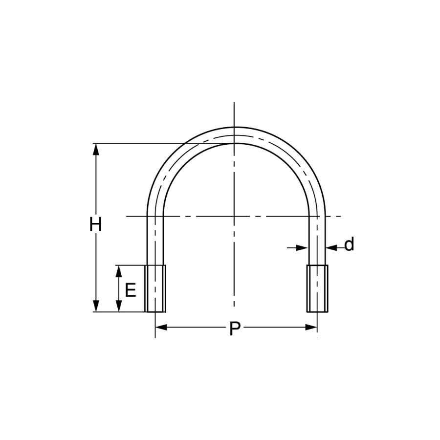 Ｕボルト（鋼管用チタン　Uボルト(コウカンヨウ　X　20A　チタン(Ti)　生地(または標準)