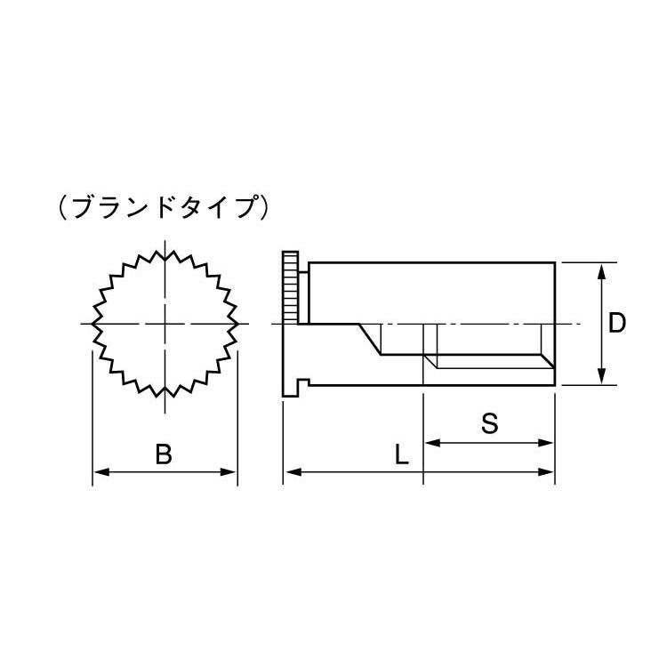 クリンチングスペーサー（ＦＫＳＢFABクリンチングスペーサー　FKB-M3-8　標準(または鉄)　三価ホワイト