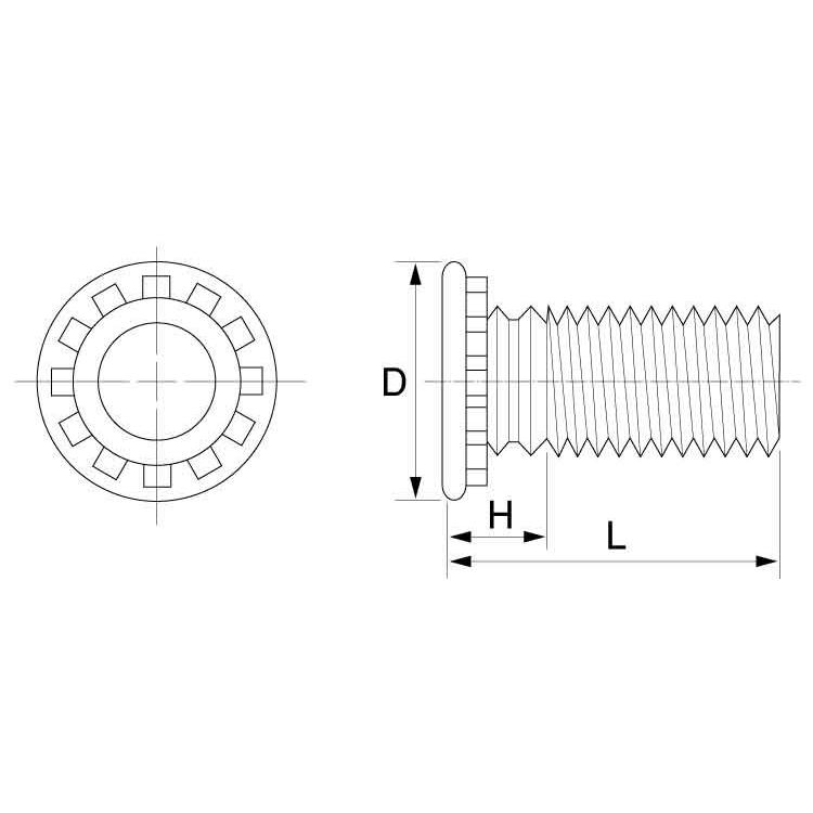 クリンチングスタッド（ＦＡＢFABACE　クリンチスタッド　CT-M3-　標準(または鉄)　三価ホワイト