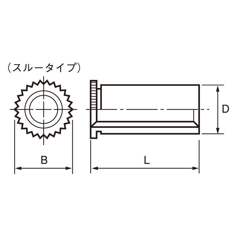 クリンチスペーサーＴＤＦボーセイSUSクリンチングスペーサー　TDFS-M4-6　ステンレス(303、304、XM7等)　生地(または標準)