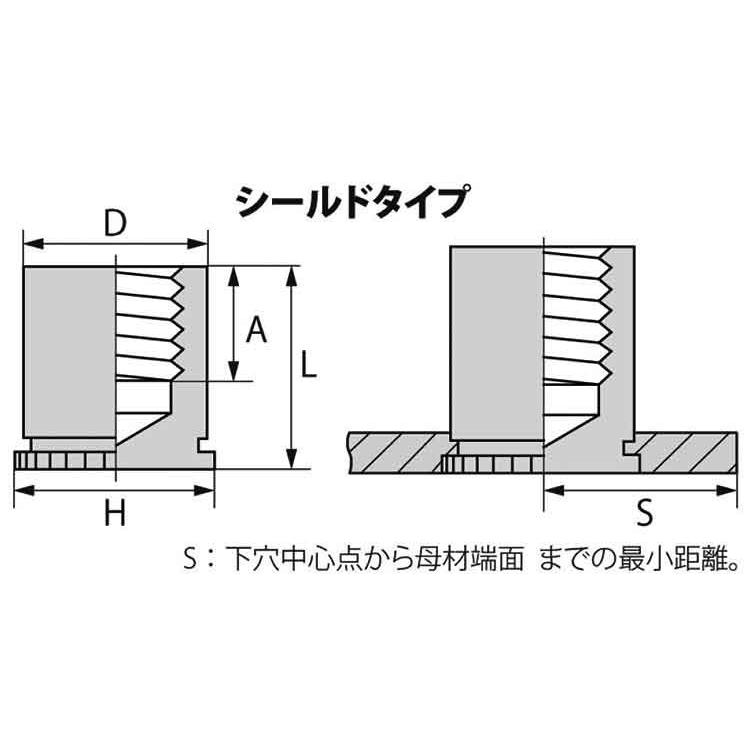 スタンドオフスペーサー（シールド【500個】スタンドオフSP SNS 310-120L 標準(または鉄)/生地(または標準)_2