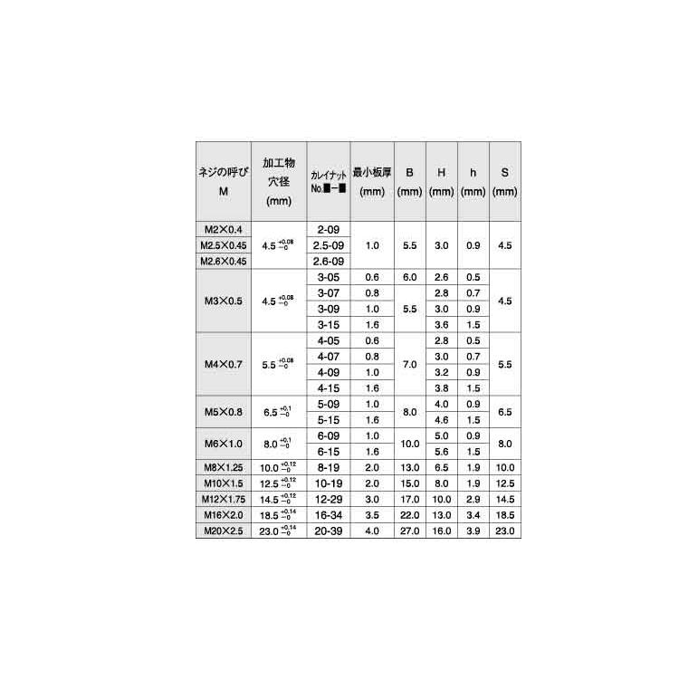 カレイナットカレイナット(ステンレス　SS5-09　ステンレス(303、304、XM7等)　生地(または標準)