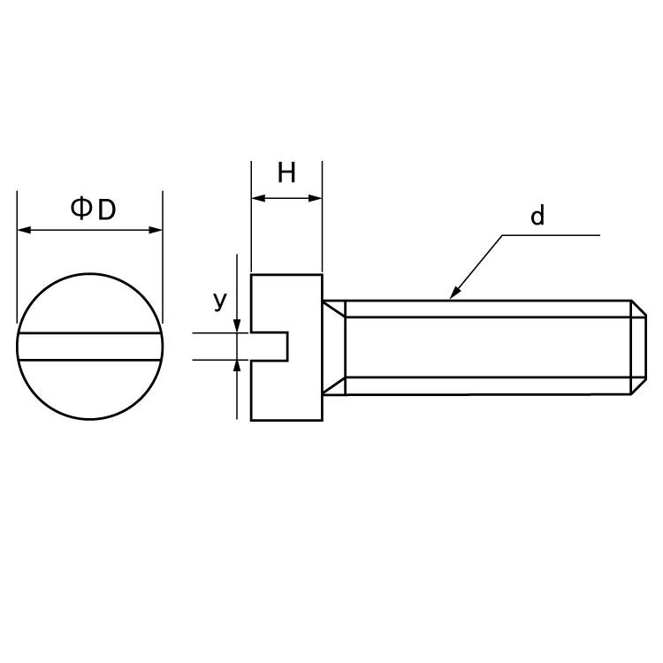 ＰＦＡ　（−）平小ねじPFA　(-)ヒラコネジ　X　12　標準(または鉄)　生地(または標準)