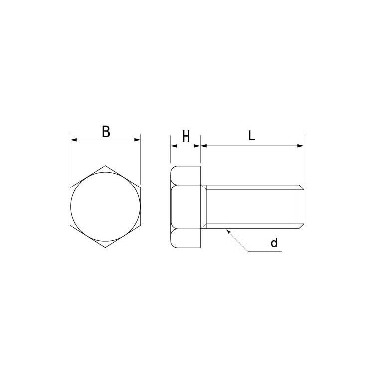 ピーク　六角ボルトピーク　6カクBT　10X50X35　標準(または鉄)　生地(または標準)