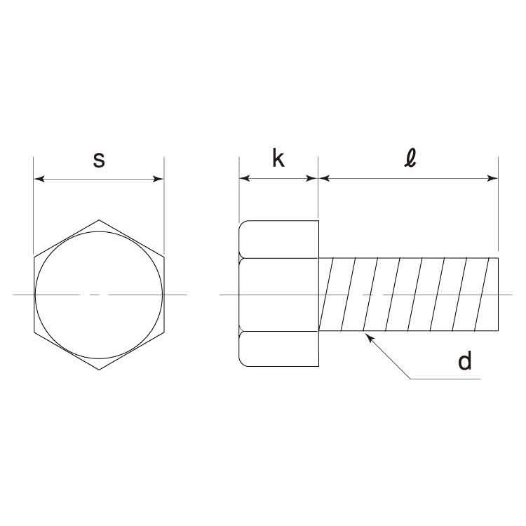 ＰＴＦＥ　六角ボルトPTFE　6カクBT　標準(または鉄)　生地(または標準)　X
